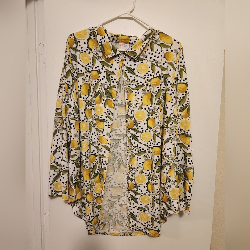 Lularoe Lemon Print Valentina